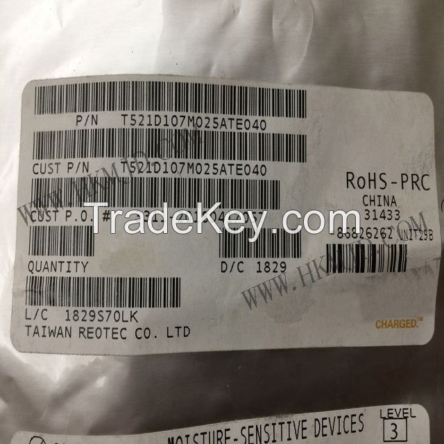 Hot offer T521D107M025ATE040 100uF 25V Molded Tantalum Polymer Capacitor