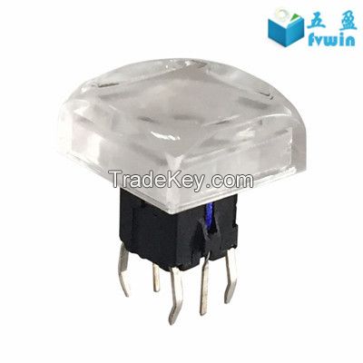 12x12 Tactile Switch Cap Transparent With 12V LED