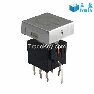 DIP Latching LED Illuminated 6 PIN Push Button Switches