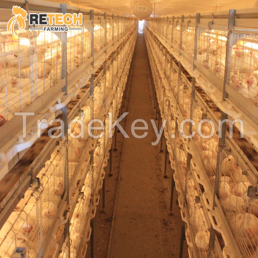 RETECH Design Morden Automatic Broiler Chicken Cage for Sale