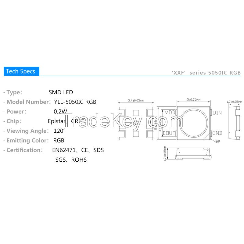 Addressable Sk6812 IC 5050 RGB SMD LED