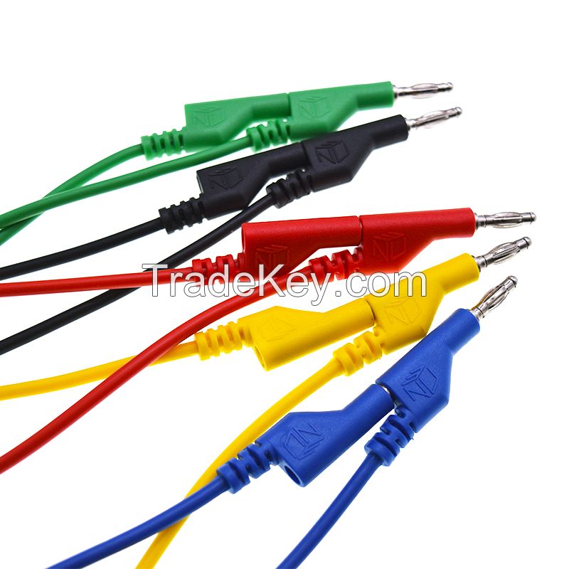 Stackable 4mm Banana Plug Test Lead Wire Patch Cord Cable Black Red