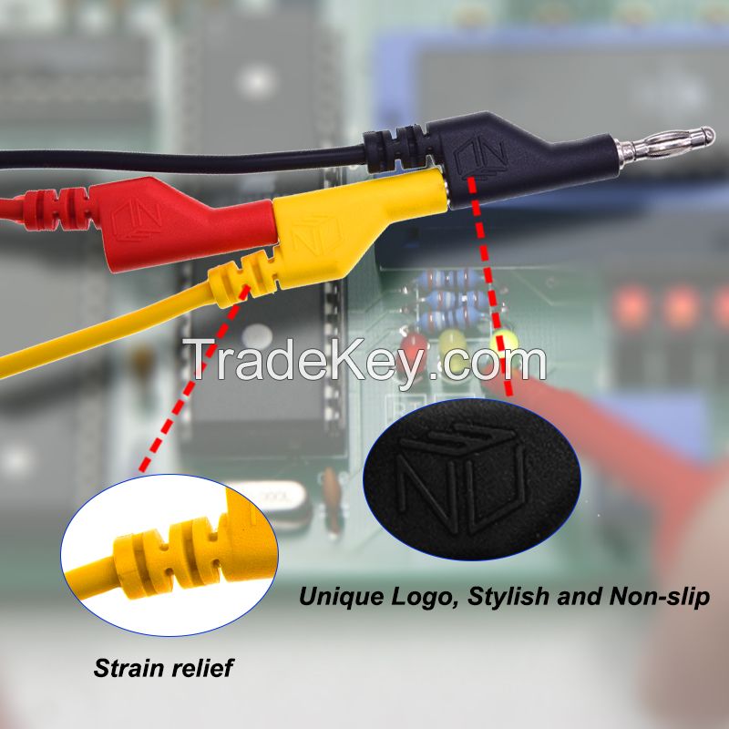 Stackable 4mm Banana Plug Test Lead Wire Patch Cord Cable Black Red