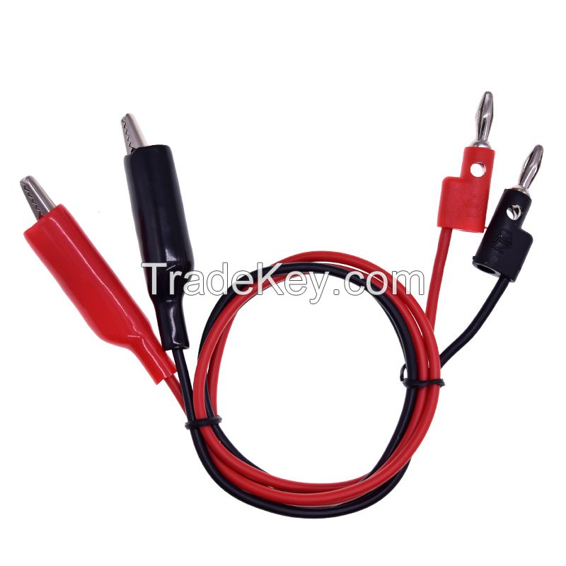 MINI 4mm Stacking Banana Plug to Alligator Clip Test Lead Cable