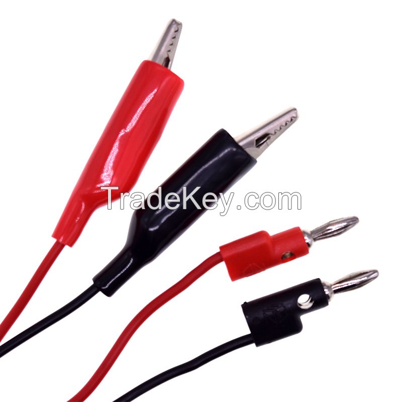 MINI 4mm Stacking Banana Plug to Alligator Clip Test Lead Cable