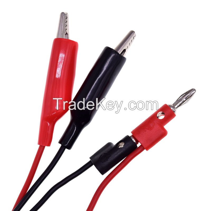 MINI 4mm Stacking Banana Plug to Alligator Clip Test Lead Cable