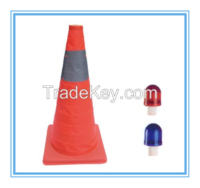 Flexible road Traffic retractable folding Cone with LED light