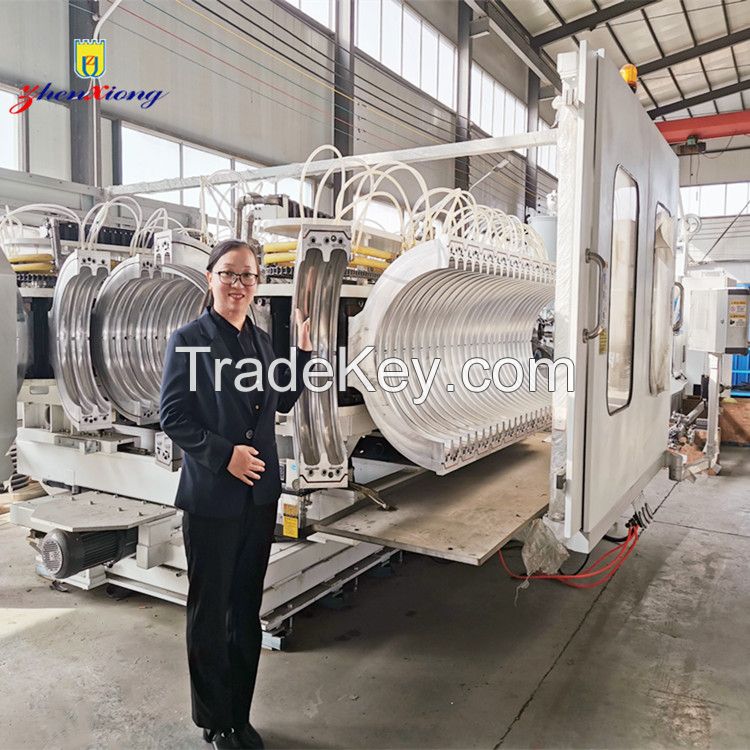 HDPE plastic double wall corrugated pipe production machine