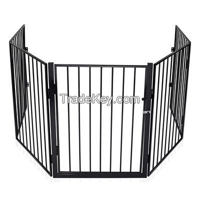 Pet Fireplace Fence Steel Black