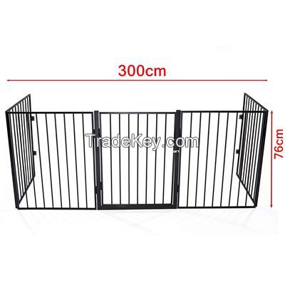 Pet Fireplace Fence Steel Black