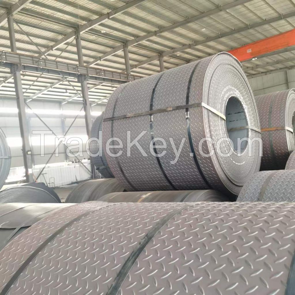 Hot sale diamond plate in coil checkered sheet weight galvanized chequered coil meter price