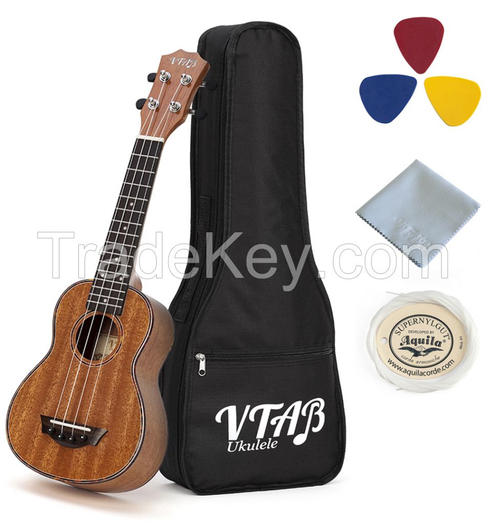 Full Mahogany Glossy Finish Ukuleles with Gig-Bag