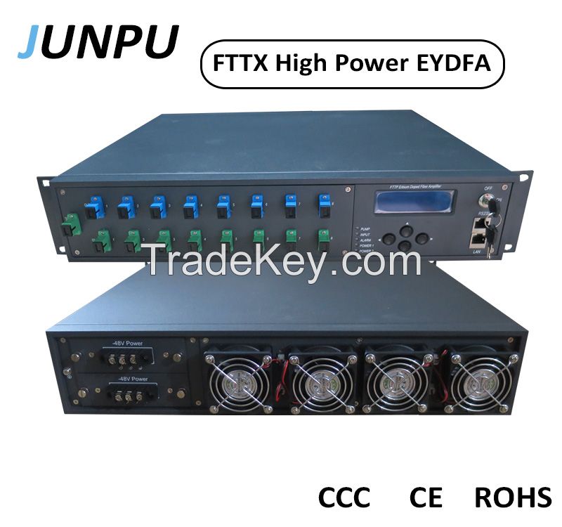 Junpu Optical Fiber Amplifier 64 ports with inside WDM function FTTH OLT PON CATV EDFA 19dbm