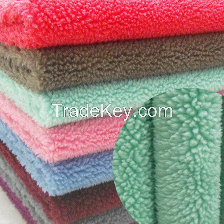 China manufacturer kids fleece fabric custom 100% polyester knitted sherpa fleece fabric