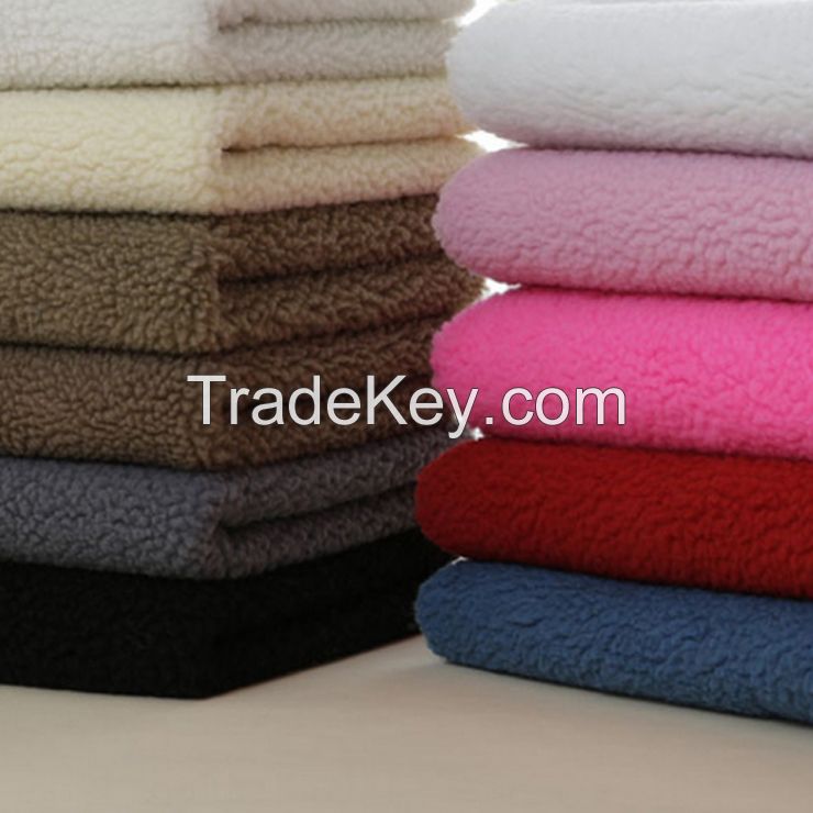 China manufacturer kids fleece fabric custom 100% polyester knitted sherpa fleece fabric