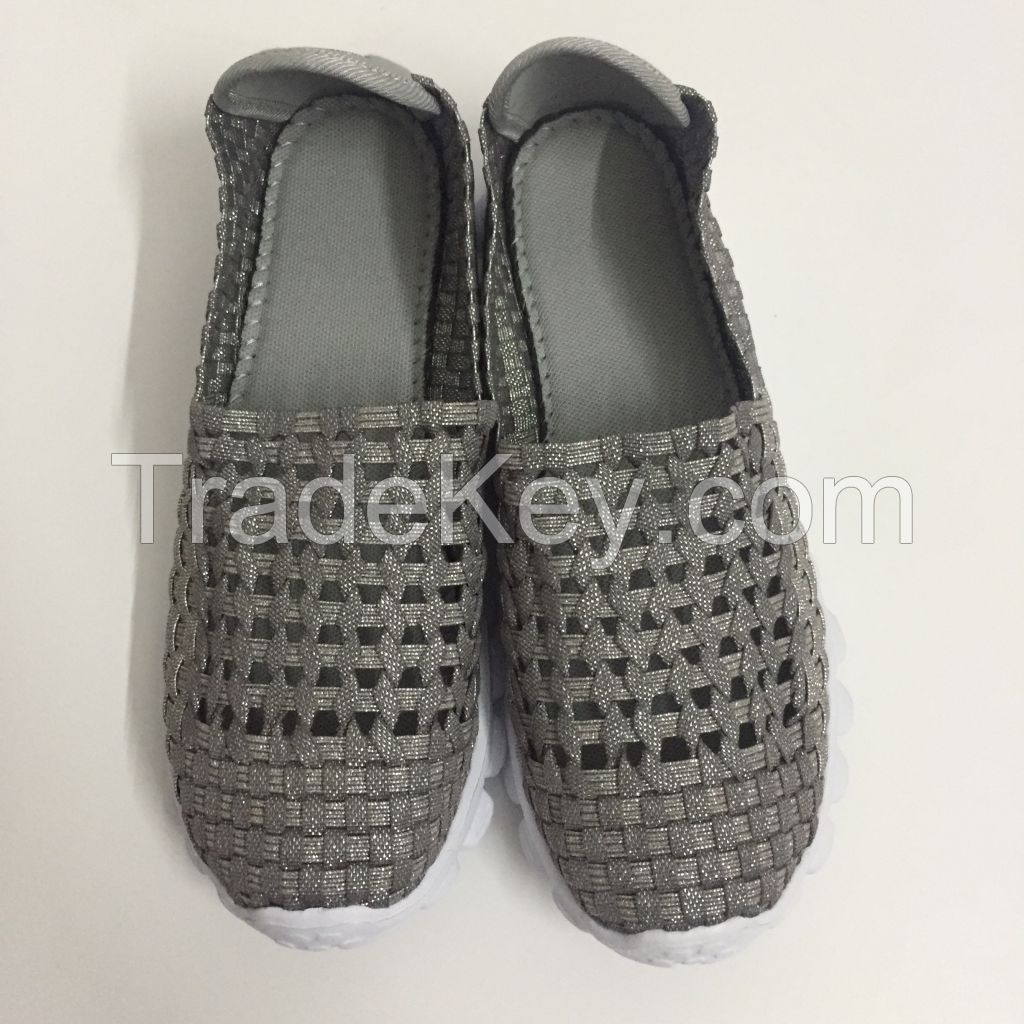 Light Woven Mesh Sneaker Breathable Summer Flat Elastic Upper Handmade Women