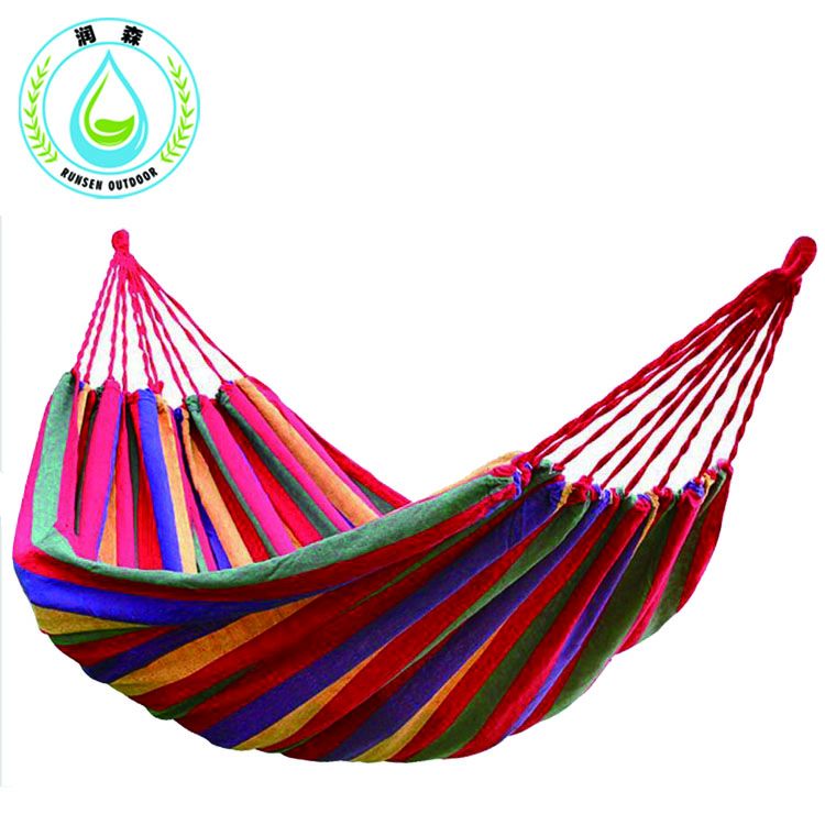  RUNSEN Stripe Hang Bed Canvas Hammock