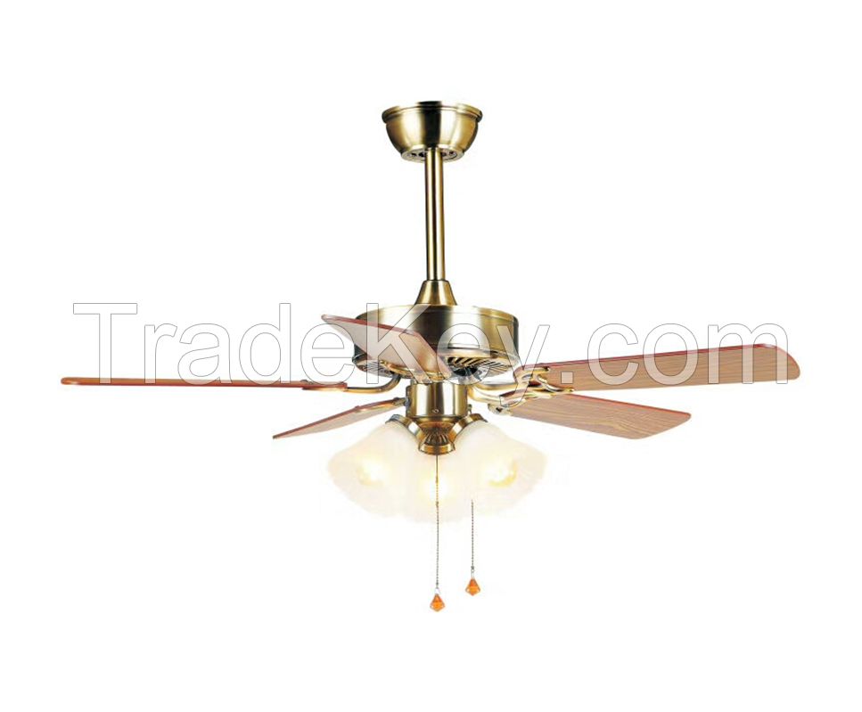 Top sell combo lighting style classical home Copper material chandelier fan