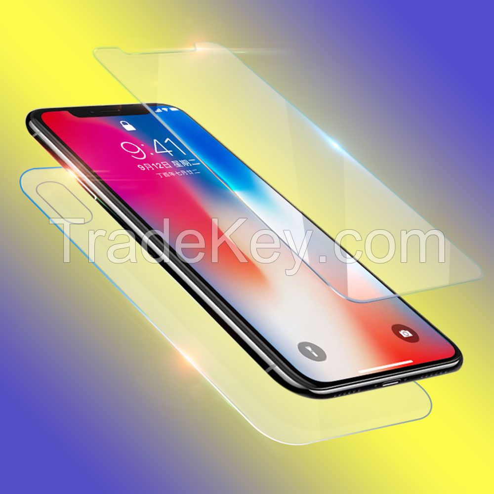 Top Quality 2.5D Clear Tempered Glass Front and Back Screen Protector for iPhone X