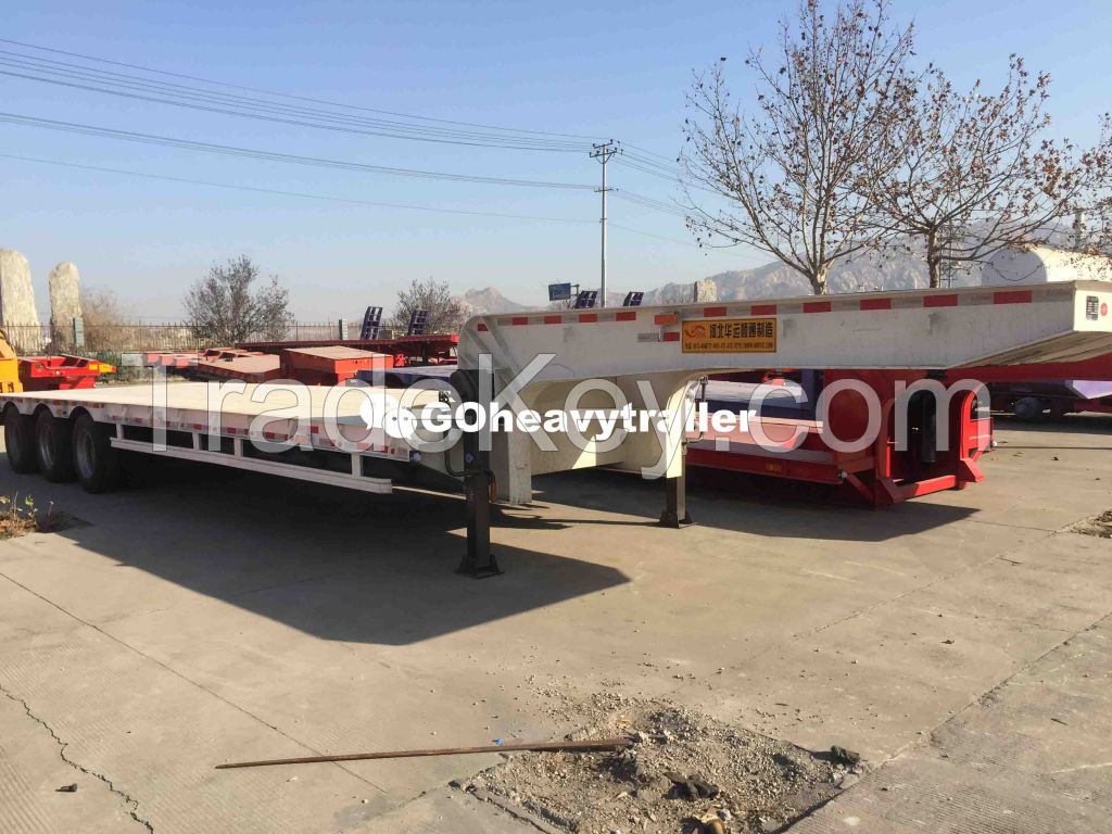 ChinaTrailers 3 Axle 40ft Flatbed Container High Bed Semi Trailer For Sale