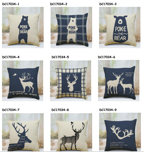 linen-like, original designs, cushion pillow - 100%polyester, 170gsm,
