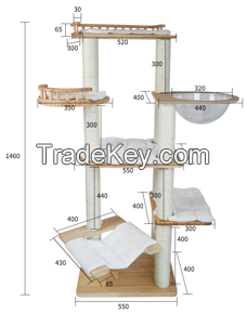 Hanging garden solid wood cat climbing frame 03