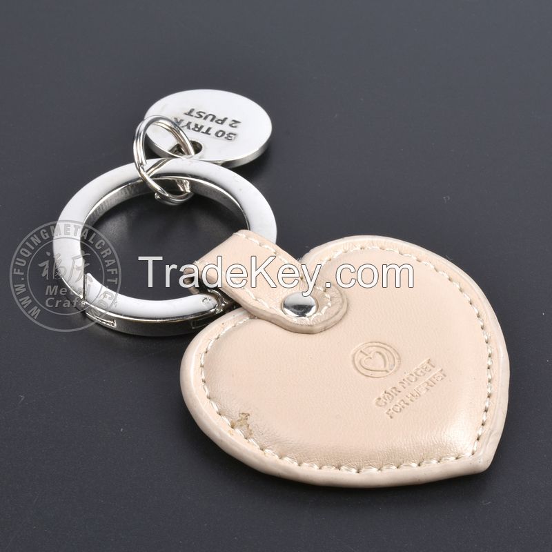 Cheapest price New design Custom Blank Leather  Car Keyring Keychain