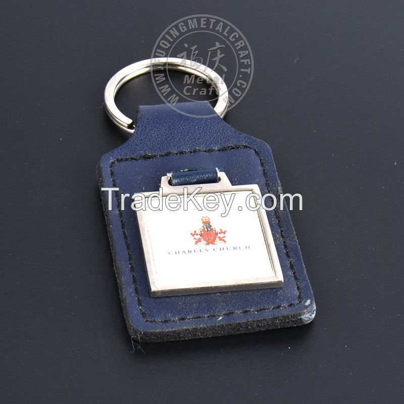 Best Selling Promotional Souvenir Gifts Leather Logo Car Keychain