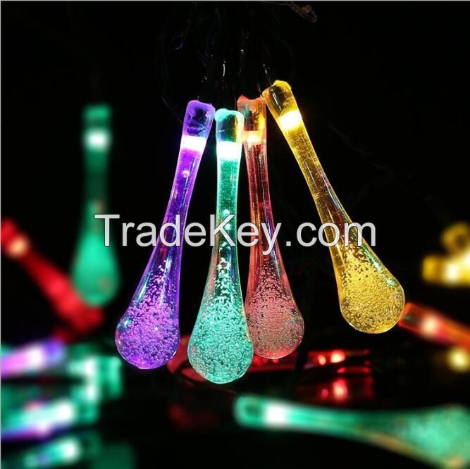 30 Led Raindrop Solar Garden Decorative Christmas Lights Outdoor LED Light String for Landscape