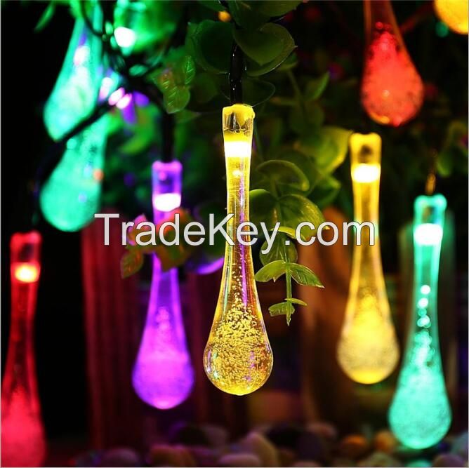 30 Led Raindrop Solar Garden Decorative Christmas Lights Outdoor LED Light String for Landscape