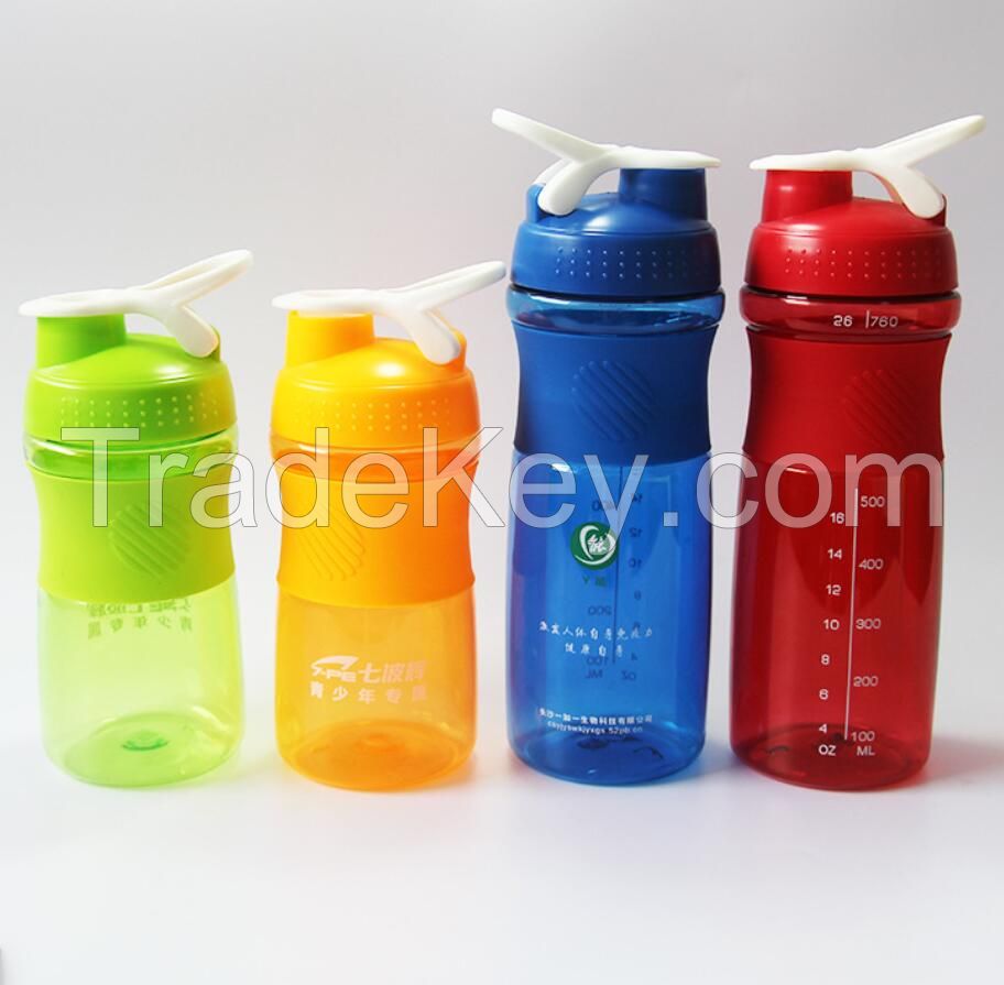 wholesale double wall plastic ice bottle tritan gel drinking shaker water bottle