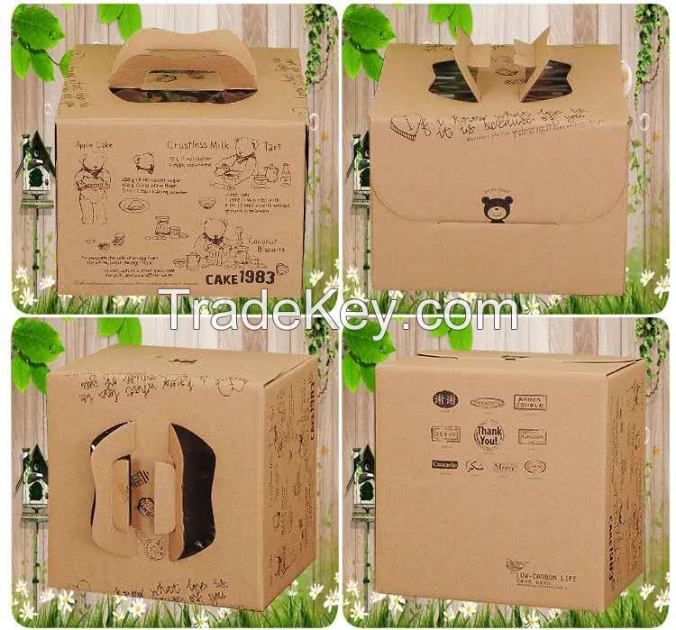 supply custom wedding&gift mini cake box packaging Kraft paper cardboard