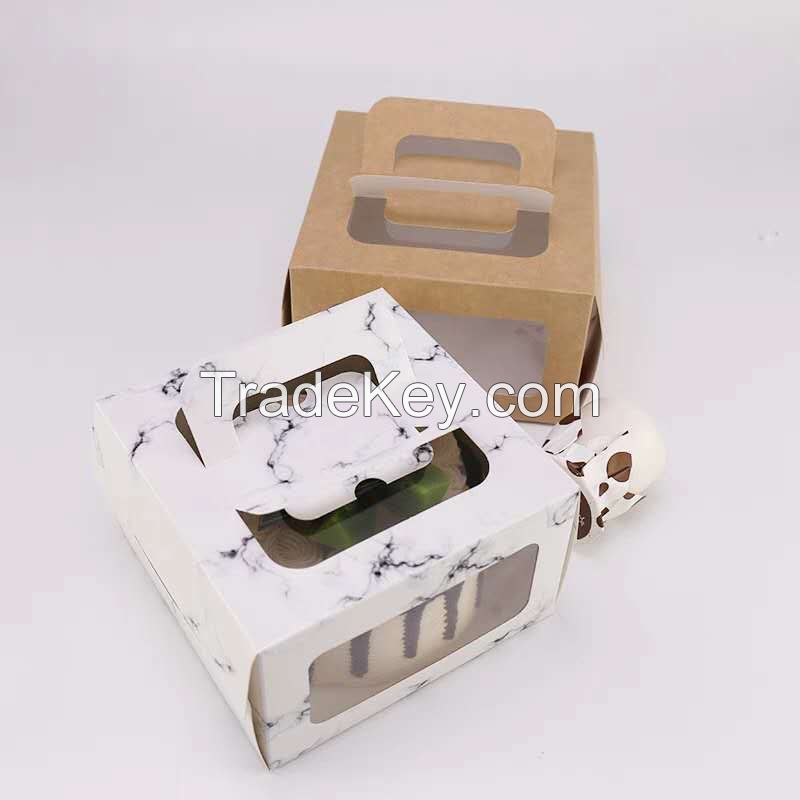 supply custom wedding&gift mini cake box packaging Kraft paper cardboard