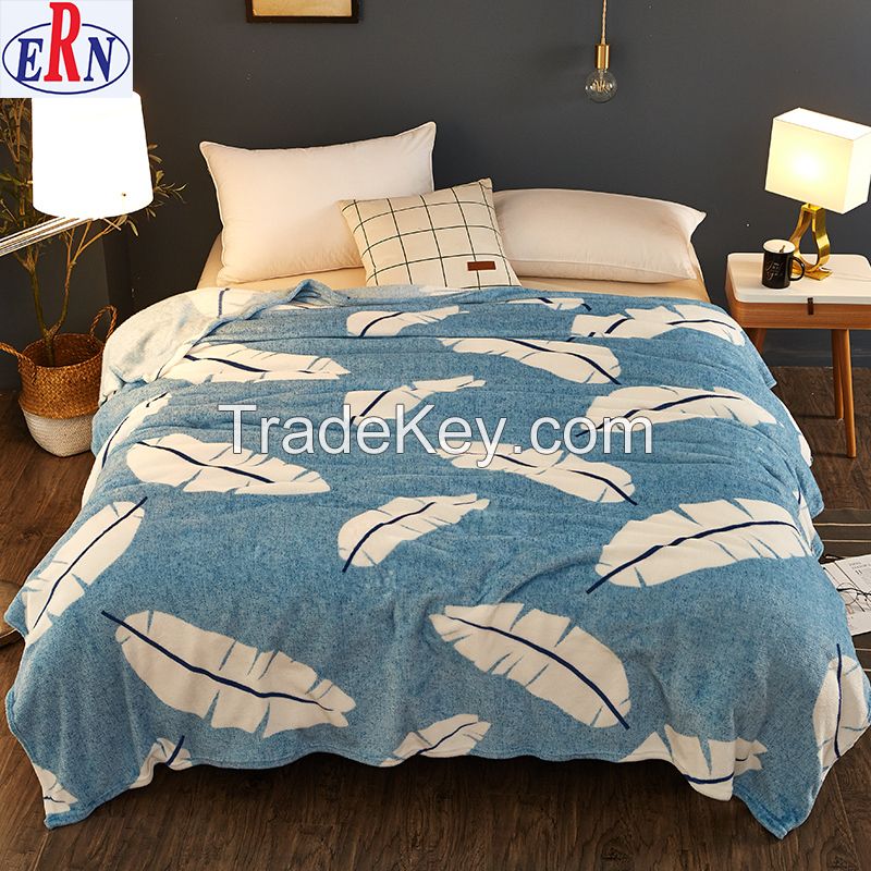 Coral Fleece Blanket Winter Sheet Bedspread Sofa Plaid Throw High Density Super Soft Flannel Blanket