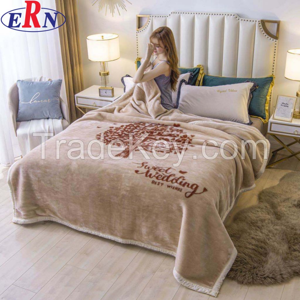 Double Layers Winter Thickened Raschel Blanket Fluffy Heavy Warm Mink Blankets