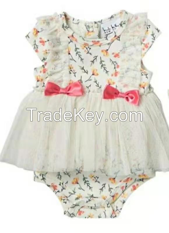 Brand original baby girls bodysuit tutu dresses baby clothes infant