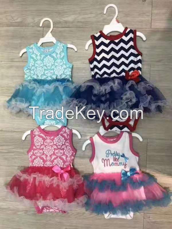 Brand original baby girls bodysuit tutu dresses baby clothes infant