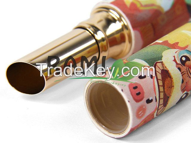 Rami Bio-degradable OEM white cardboard CMYK printing hot foil box cosmetic packaging lipstick paper tube 