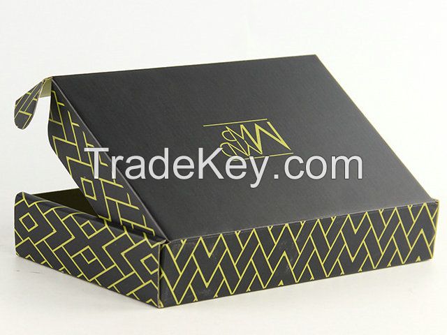 Matte Black Luxury Letters Printed Custom Logo Luxury Cardboard Packaging Gift Boxes