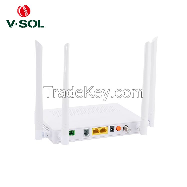 VOL Dual Mode Router Fiber Optics Xpon Onu 2GE+1POTS+WiFi+CATV Ont