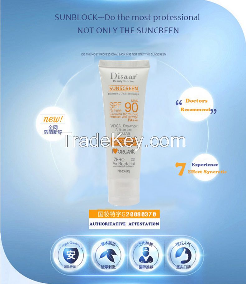 Facial Body Sunscreen Whitening Sun Cream Sunblock Skin Protective Cream Anti-Aging Oil-control Moisturizing SPF 90 Face