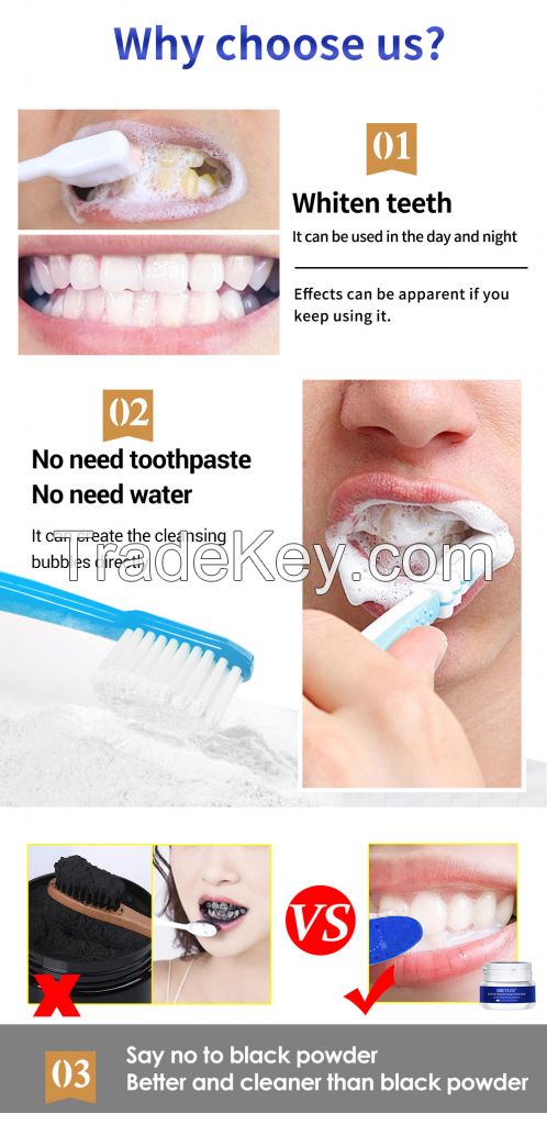 BREYLEE Teeth Whitening Powder Toothpaste Dental Tools White Teeth Cleaning Oral Hygiene Toothbrush Gel Remove Plaque Stains 30g