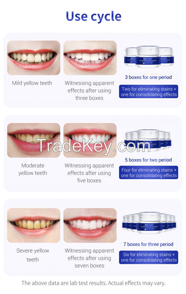 BREYLEE Teeth Whitening Powder Toothpaste Dental Tools White Teeth Cleaning Oral Hygiene Toothbrush Gel Remove Plaque Stains 30g