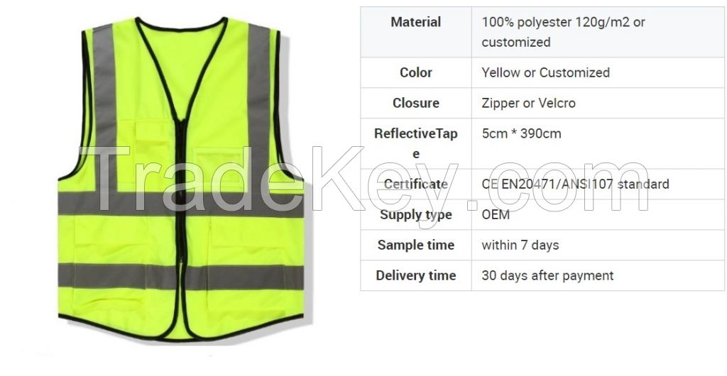 Wholesale Traffic Work Construction Security High Visibility Reflective Safety Mesh Vest with Logo