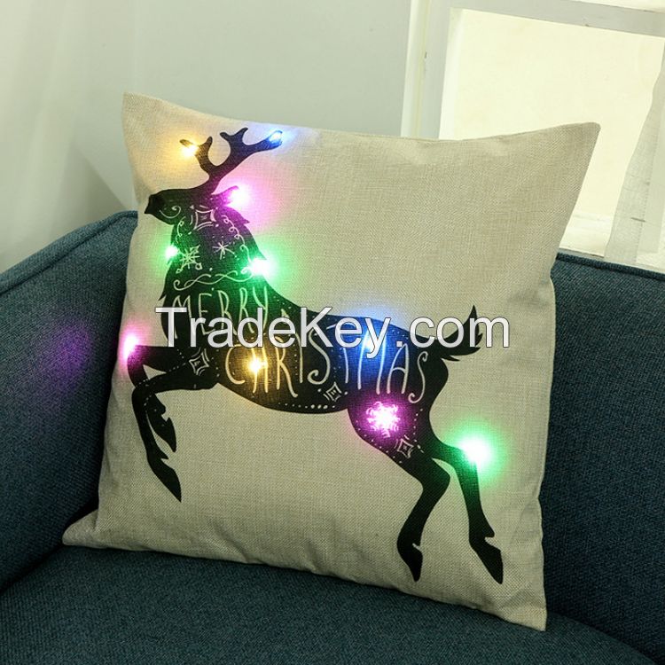 Christmas LED light Pillow Case