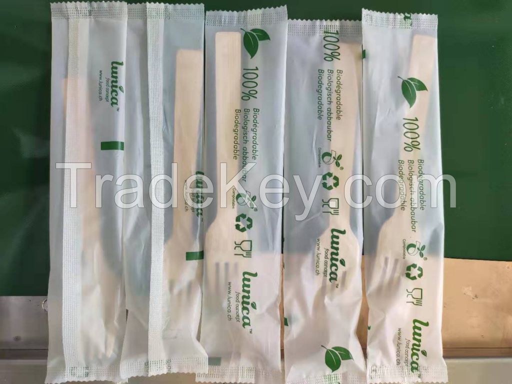 Disposable Biodegradable Cutlery Set Spoon Fork Knife Packing Machine