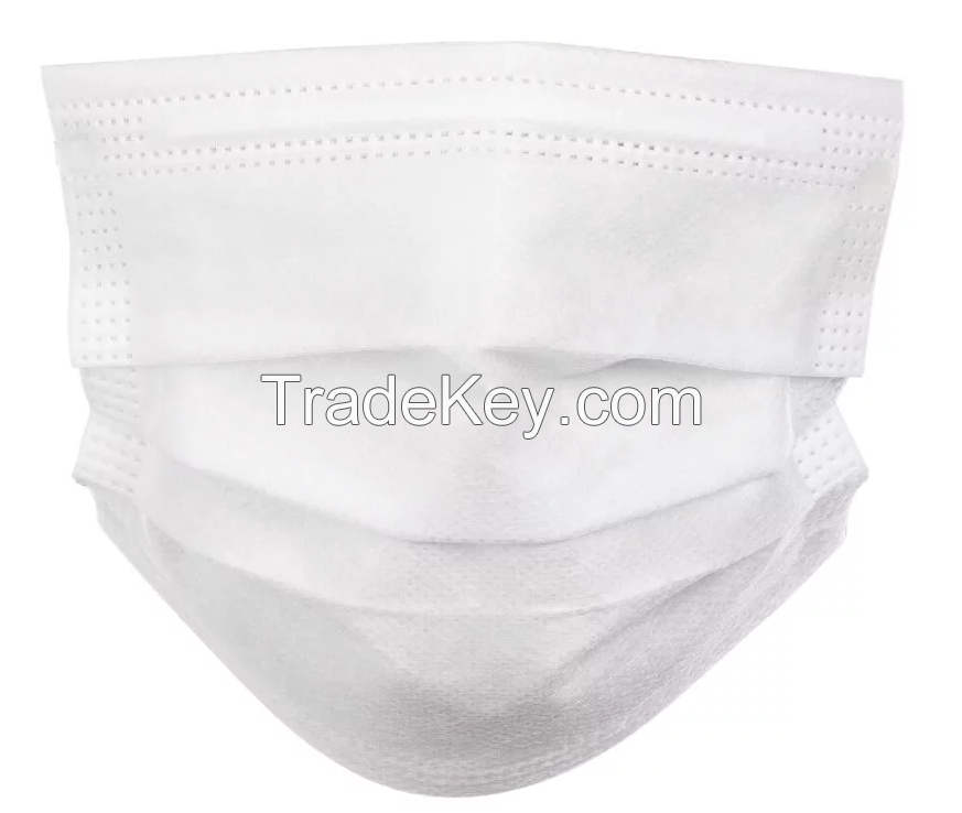 Disposable nonwoven face mask blue white mask 3ply masks