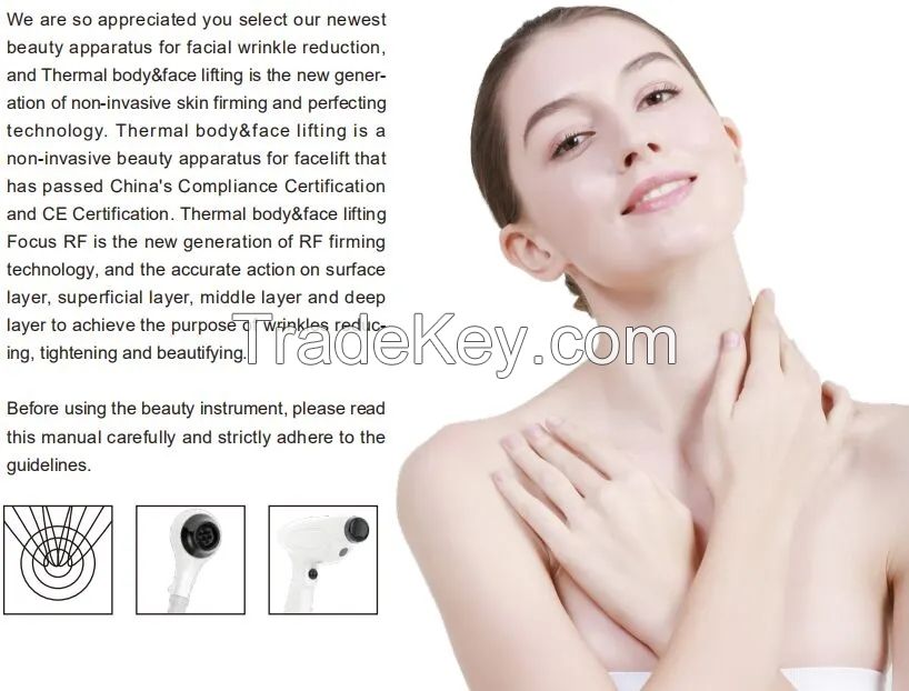 High Focused Radio Frequency RF Thermo Lift Body Face Lift Beauty Device Skin Tightening