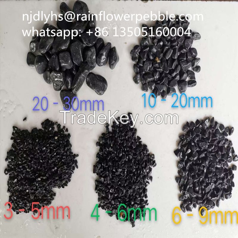 China Black Pebble Stone Gravel Chips Pebble Floor Tile