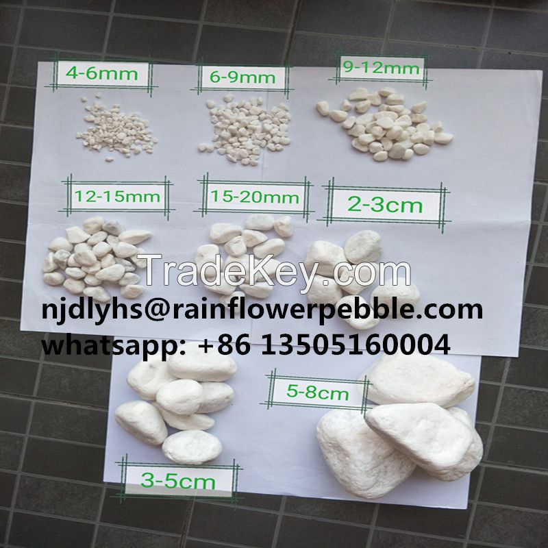 China Snow White Pebble Stone Colored River Stone For Landscaping